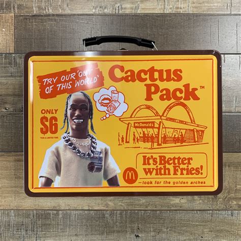 cactus pack vintage metal lunch box|Travis Scott x McDonalds Cactus Pack Vintage Metal .